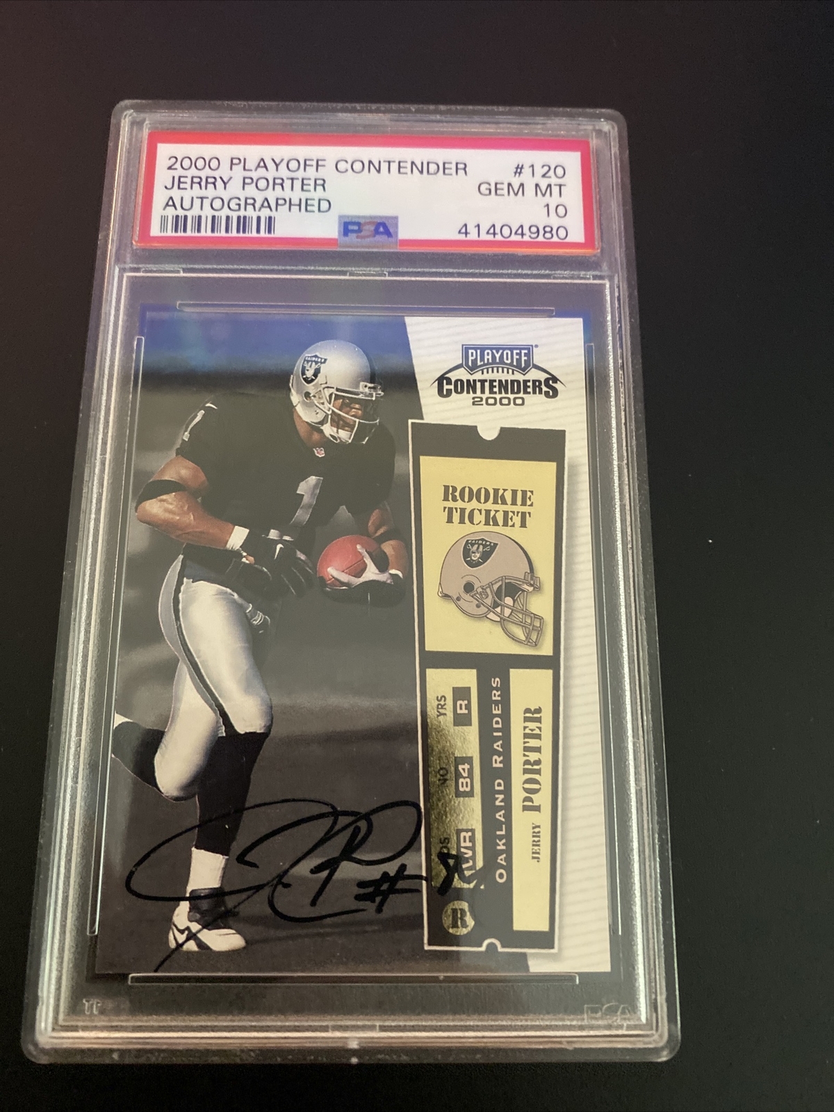 Jerry Porter Playoff Contenders #120 Autographed