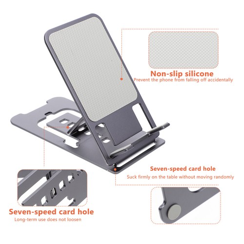Aluminum Alloy Bracket Foldable Phone Stand Cell Tablet Folding Mobile Holder - Picture 11 of 12
