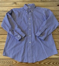Brooks Brothers Men  s Regent Check Button up Shirt Size 16 Purple Q8