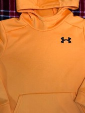 UNDER ARMOUR HOODIE lightly used BRIGHT ORANGE SIZE YMD Youth Medium 