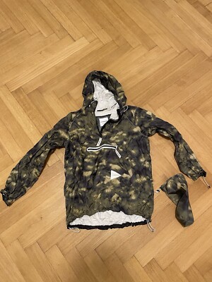 and Wander Men Rain Jacket Sz. M Camo Japan Shibuya Hooded Stealth Tech
