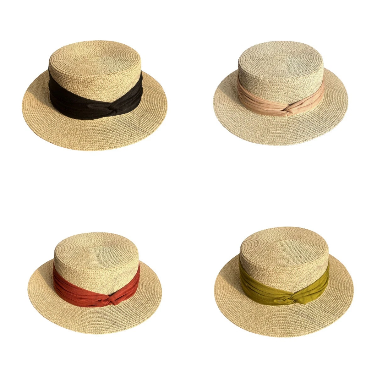 Elegant Bowknot Decorated Sun Hat for Women Fedora Beach Hat Wide Brim Straw Hat
