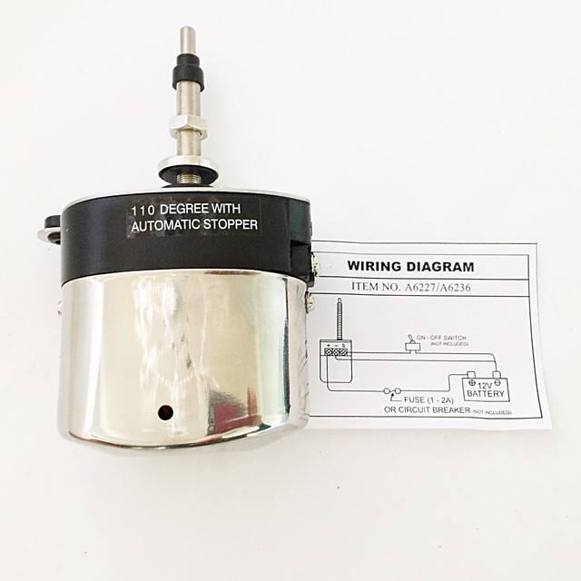 Hot Rod Windshield Wiper Universal Kit WITH SWITCH 12vS/S eBay