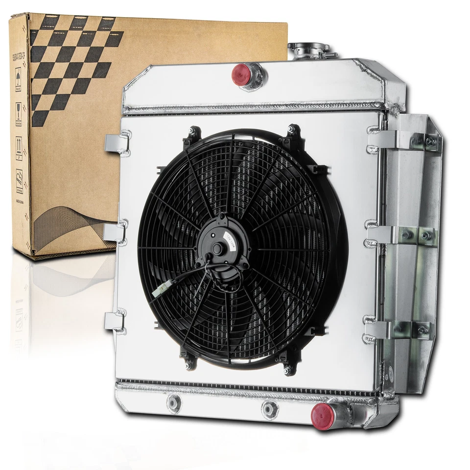 3-ROW Radiator Shroud Fan For 55-59 1956 Chevrolet Truck Pickup Suburban/Apache Foto 2 de 4
