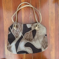 80s Vintage Patchwork Gold Hobo Shoulder Bag