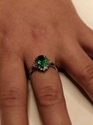 Emerald and Dia Ring, Bright Green Emerald White Diamonds, 1.28tcw, 5.7g, sz 6.7 — photo 2