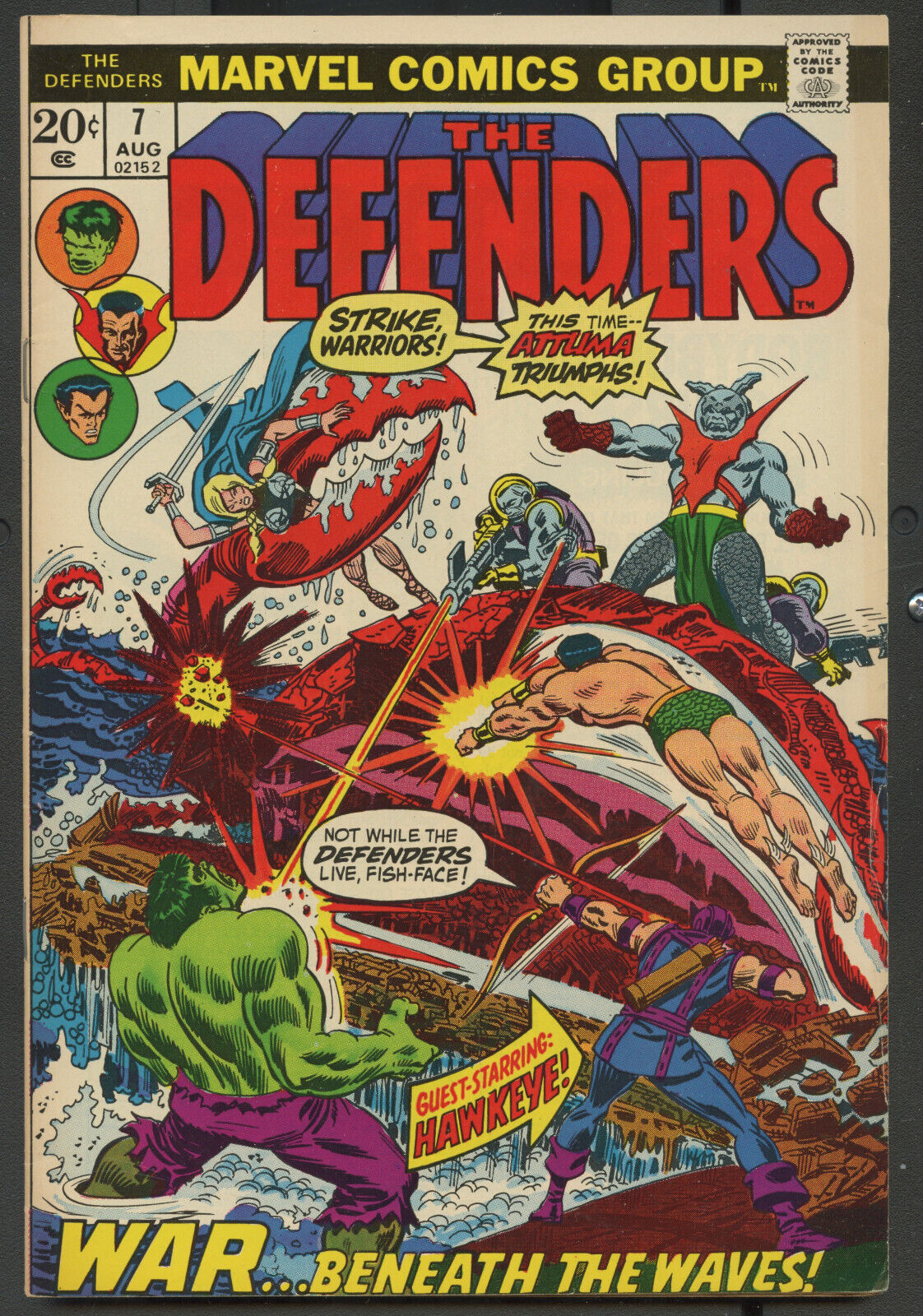 1973 Marvel Comics The Defenders #7 War ... Beneath the Waves!