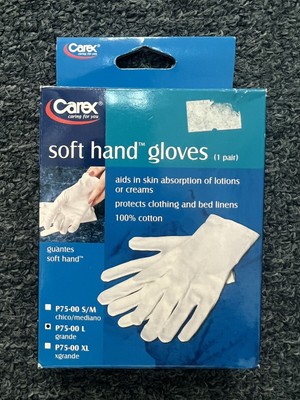 Carex Soft Cotton Hand Gloves Protects Clothing and Bed Linen - Large 1 Pair