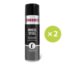 2 x Simoniz Wheel Steel Acrylic Spray Paint Aerosol 500ml