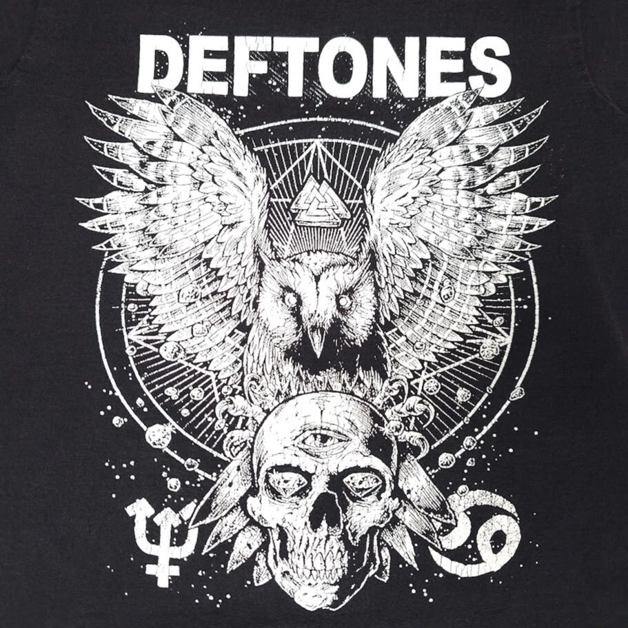 Deftones T Shirt Boys Youth Size Small Black Owl And Skull Alternative Metal - Image 3 of 4