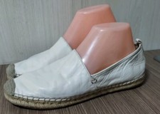 SAM EDELMAN Khloe White Leather Casual Espadrille Loafer Flats Size 9 M