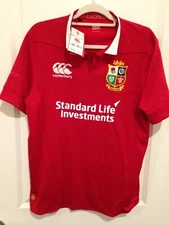 Canterbury British Irish Lions Rugby Jersey Red Short Sleeve Shirt Size Large