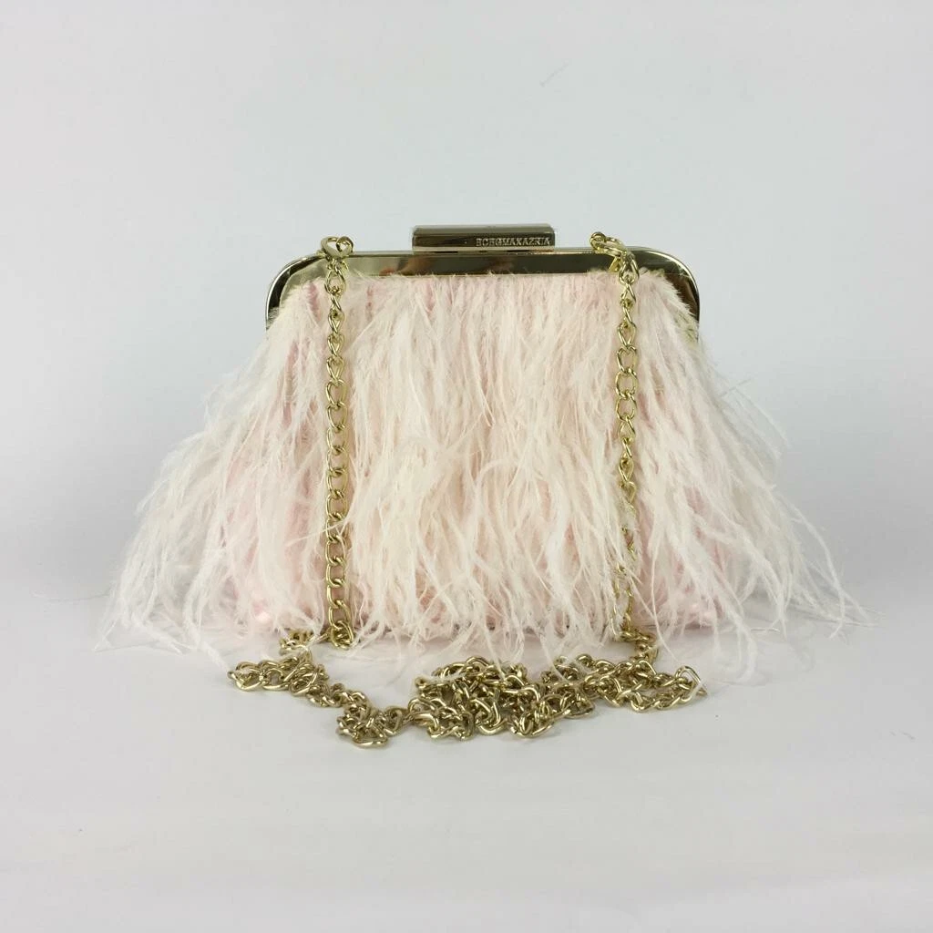 Pink feather clutch bag sale