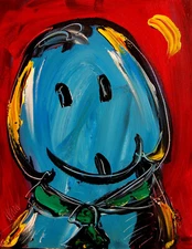 BLUE DOG   Modern Abstract  BY KAZAV  Original Oil Painting  IMPRESSIONIST