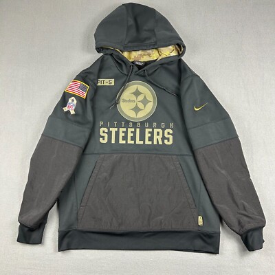 Nike Pittsburgh Steelers Hoodie Mens Large Black Salute to Service