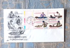 SKILLED HANDS FOR INDEPENDENCE 1977 ARTCRAFT CACH FDC SEAMSTRESS PLATE#BLOCK UNA