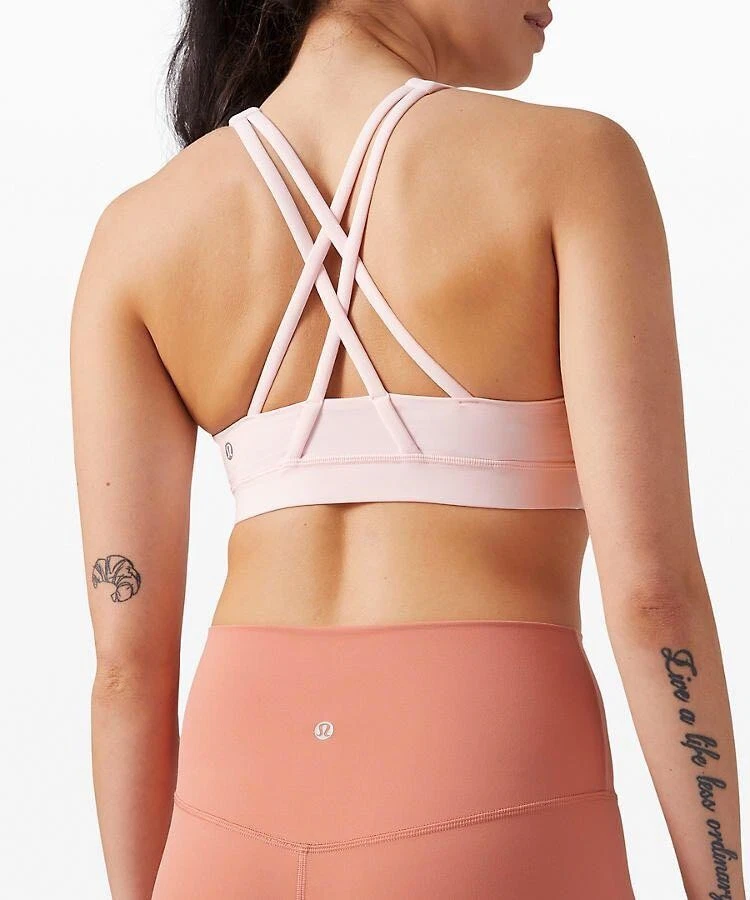 Lululemon Energy Bra High Neck Pink Glow Size 4