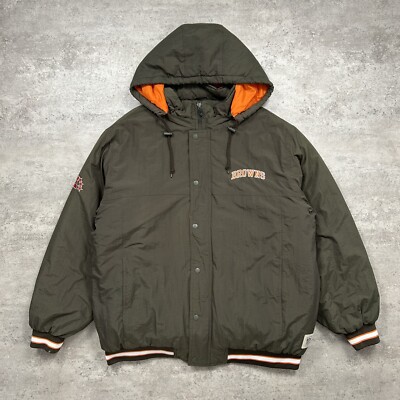 VTG 00s NFL CLEVELAND BROWNS REEBOK PUFFER JACKET GRIDIRON CLASSIC