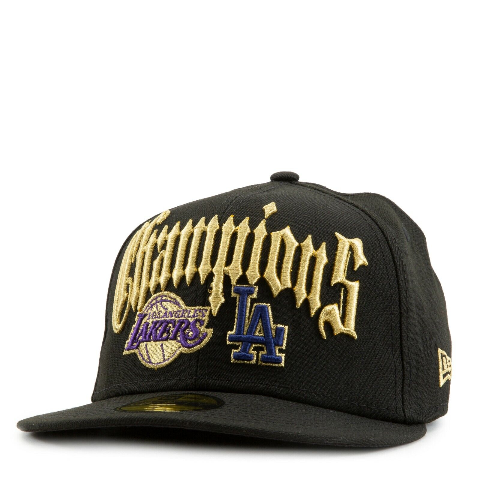 Los Angeles Dodgers Lakers Dual Champions New Era 59FIFTY Fitted Hat Size 7  3/4