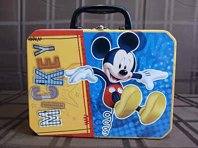 Mickey Mouse So Rockin, Boy Genius, Class Clown Mini Metal Tin Lunch Box VGC