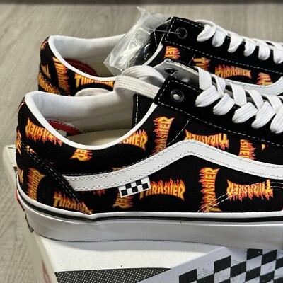 Vans x Thrasher Skate Old School Shoes Black Multi Logo Size 11.5