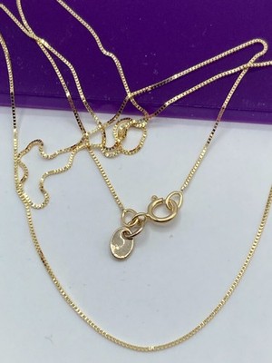 solid 10k gold box chain  necklace