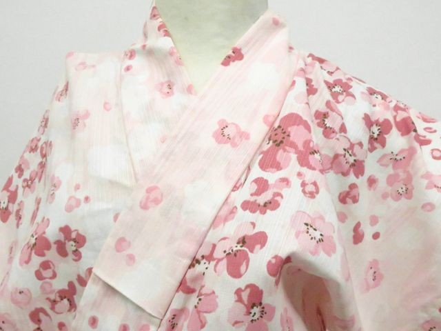 JAPANESE KIMONO YUKATA PINK 162.5cm 5 ft 4 in COTTON EE7804 | eBay