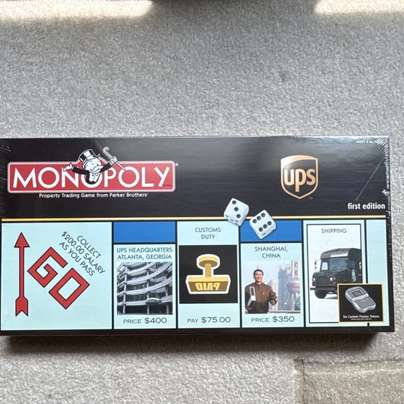 USAopoly Monopoly UPS First Edition Board Game Complete Game Ages 8+ 2+ Players