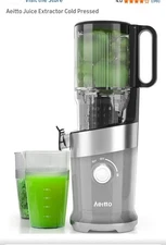 Aeitto Cold Press Juicer, Juicer Machines with 4.9" Wide Mouth Gray HSJ-1908