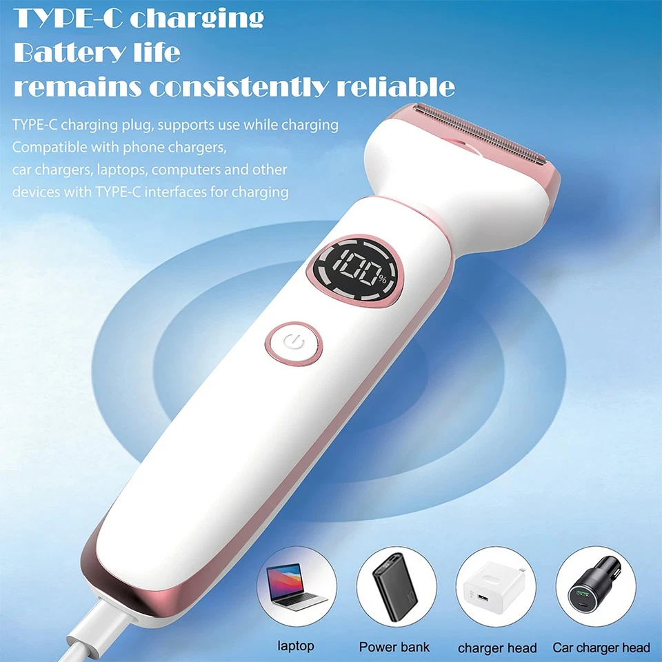 Electric Shaver for Women Bikini Trimmer Wet Dry Use 4 in 1 Silk Glide Epilator - image 3 of 4