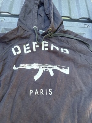 Black Hoodie Small Defend Paris Short Sleeves