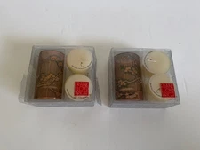 RARE Frank Lloyd Wright Red Maple Leaf Votive Candle Holder Gift Sets (Set of 2)