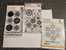 Simon Says Stamps mixed lot Snowflake stamps and die
