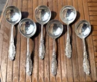 GORHAM STERLING  4.75" BOULLION / SOUP SPOONS ; MONOGRAMMED - L   130.1 grams