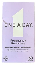 One A Day Pregnancy Recovery Postnatal Dietary Supplement 60 Softgels Exp 11/25