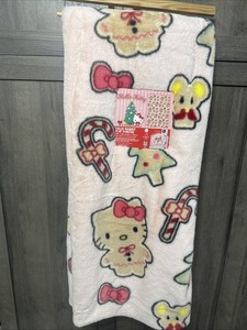 New Hello Kitty Christmas Cookie 50"x70" Faux Rabbit Fur Throw Blanket With Tag