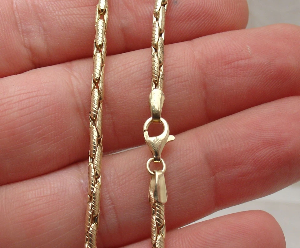 Collar de cadena de caja redonda alargada Technibond chapado en oro amarillo de 14K plateado Foto 3 de 4