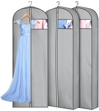 4"Gusseted Garment Bags for Hanging Clothes 65"Dress for Gowns Long Waterproof