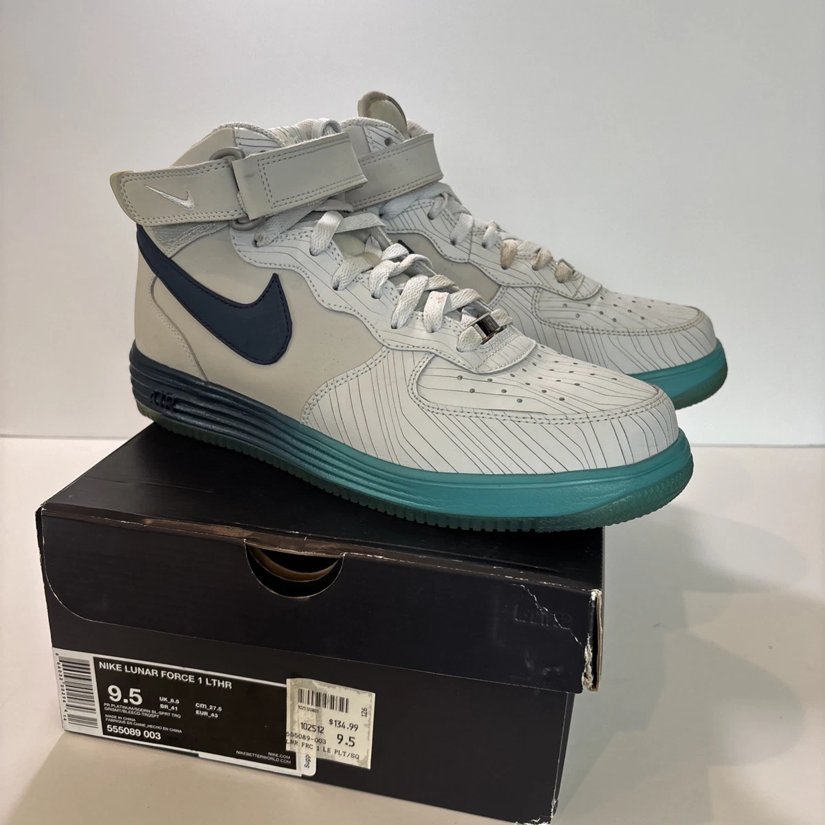 Nike Men\'s Size 14‎ Lunar Force 1 Pure Platinum Squadron Blue Sneaker Streetwear Nike Men main image 4