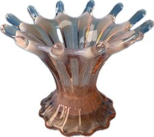 Vintage FOSTORIA Pink Opalescent Heirloom 2726/311 Candle Holder 3.5”