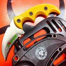 5.75"" Zomb-War Orange Boot Skinner Knife with Sheath