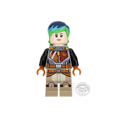 LEGO STAR WARS MINIFIGURE sw0742 Sabine Wren - Bright Green and Dark Blue Hair..