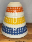 Vintage Set of 3 Pyrex Polka Dot Mixing/Nesting Bowls #s 401, 402 & 403 - NICE