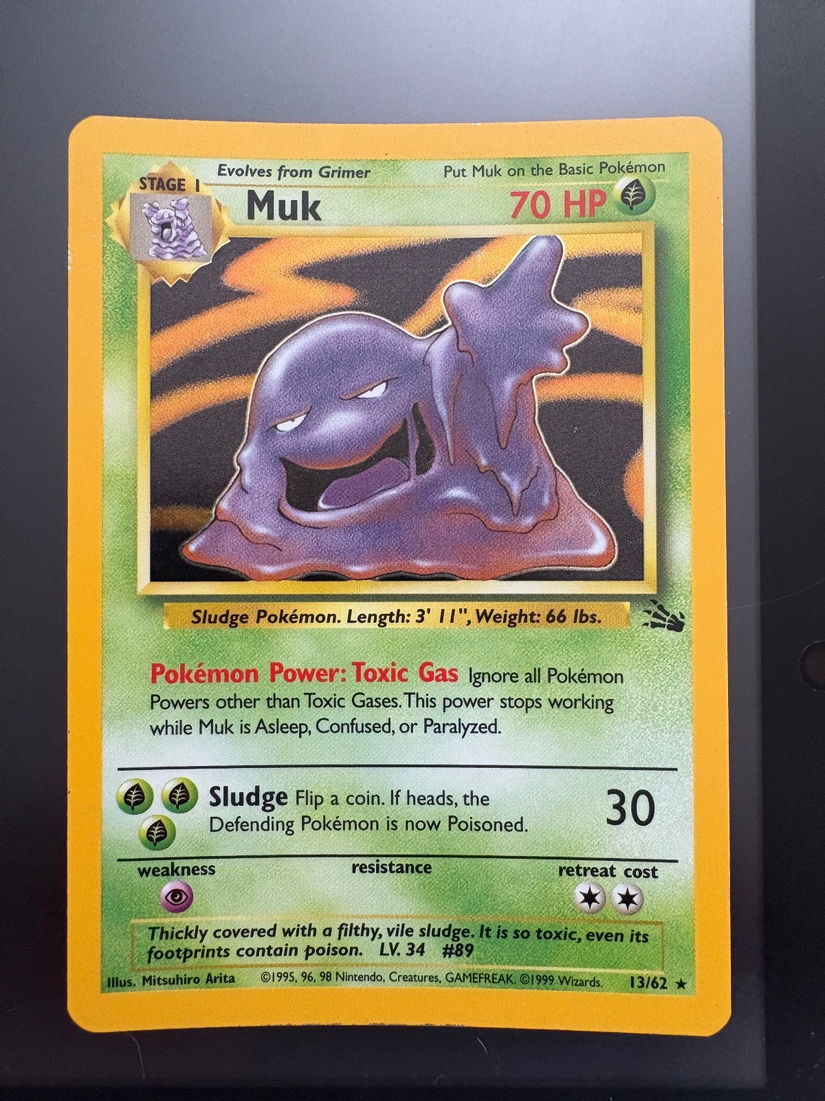Muk (13) Unlimited Holo Holo Rare Fossil 13/62 MP
