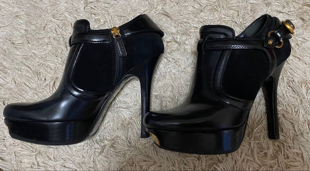 GUCCI Bootie Boots Shoes EU 35.5 US 5.5 Leather Black Authentic thumbnail 11