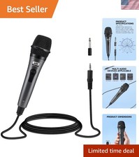 Metal Cardioid Microphone with Noise Reduction 13ft Cable - Ideal for Karaoke