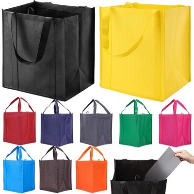 NERUB 10 Pack Reusable Reinforced Handle Grocery Bags - X-Large, Multi-color 