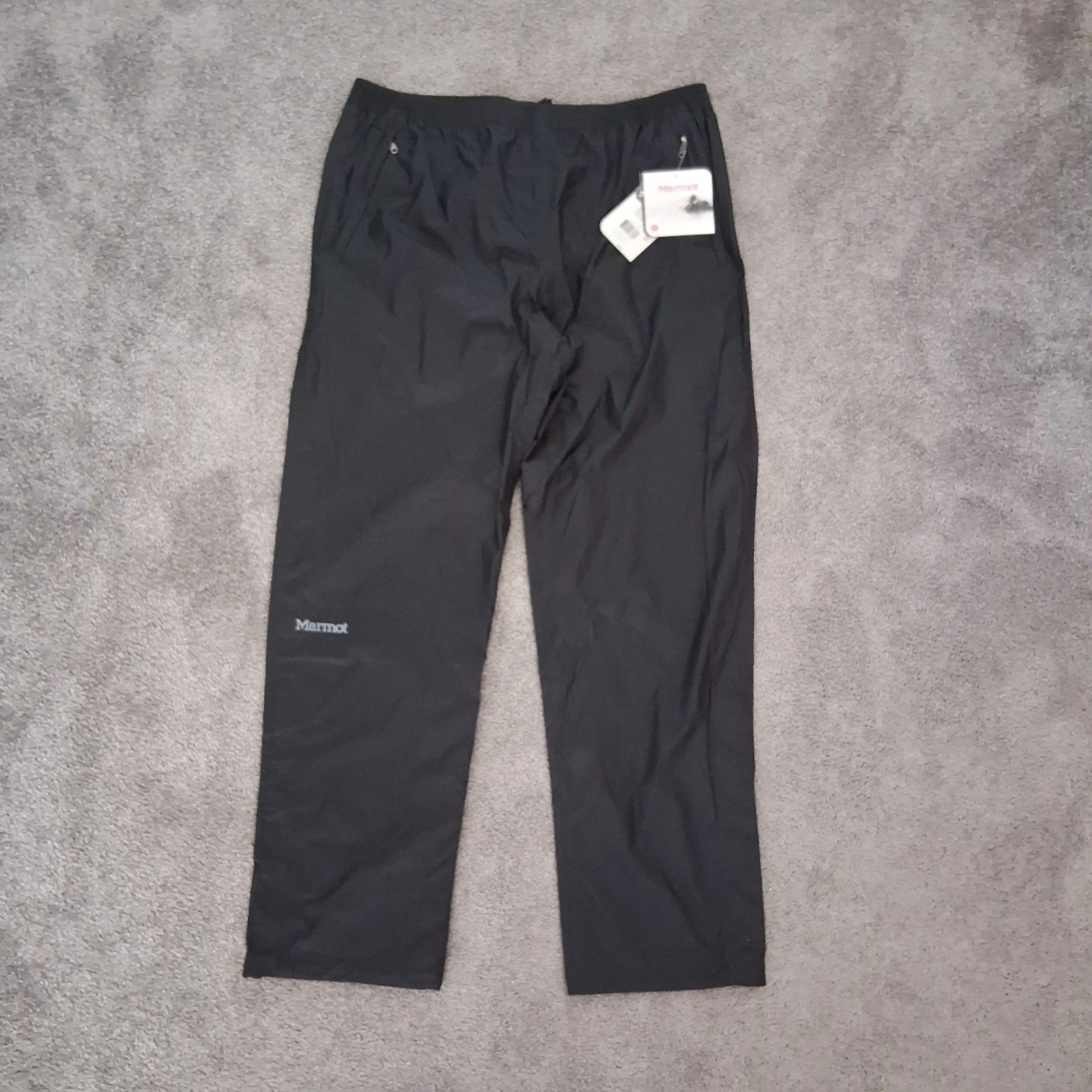 NWT Marmot PreCip Black Waterproof Rain Pants Mens Size XL