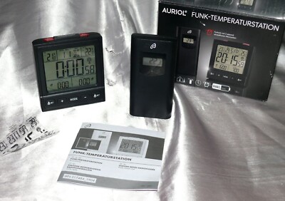 HG05686B-DCF-RX Funk Temperatur Wecker Station LCD Display Uhr