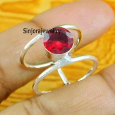 Garnet gemstone 925 sterling silver handmade Gift Ring US size 5 to 10